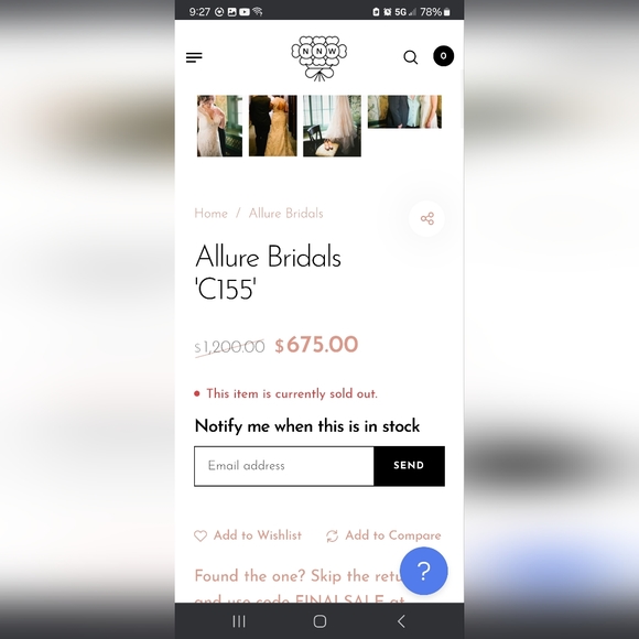 Allure Bridal Style C155 Size 12 - Picture 4 of 8